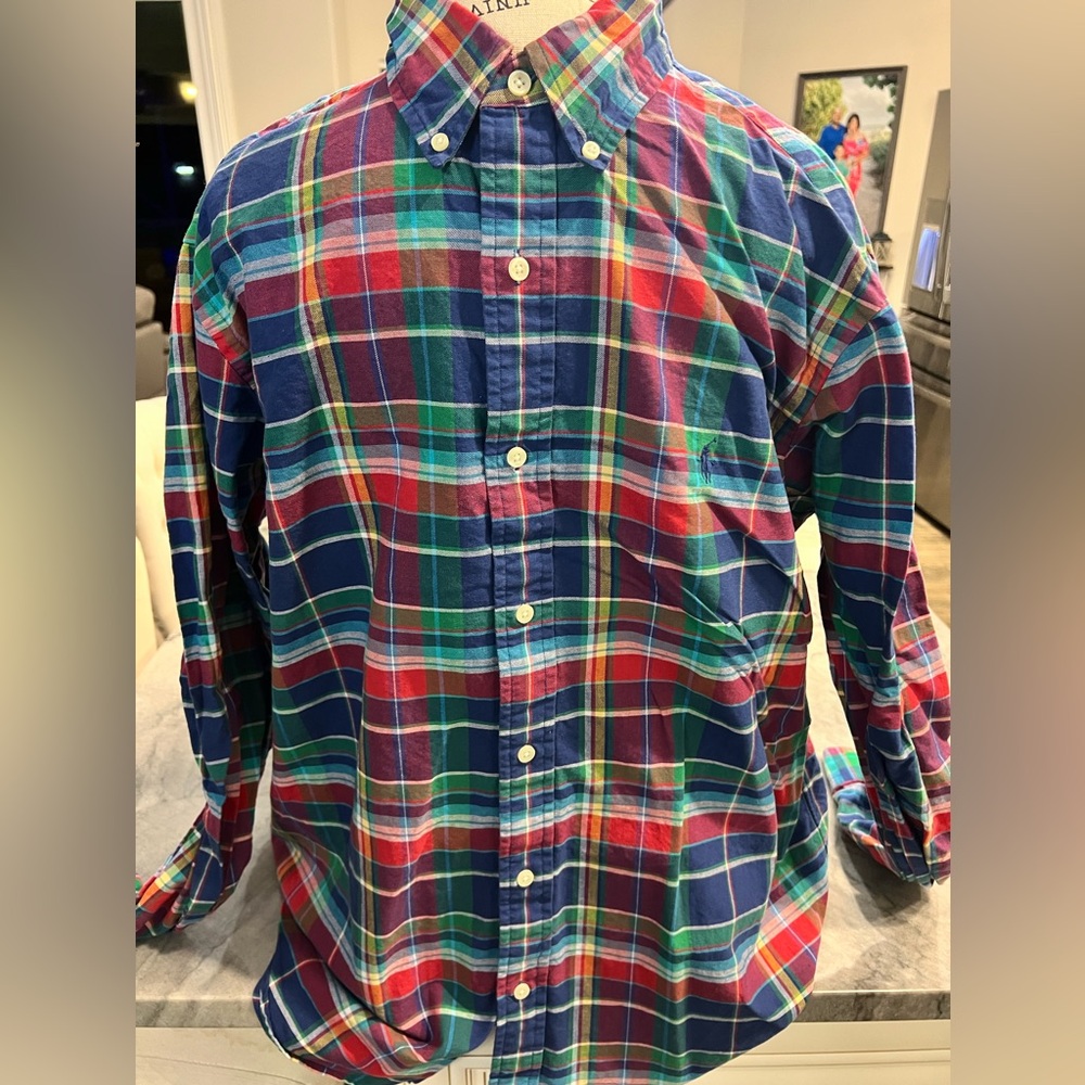 Polo Ralph Lauren Multi-Color Plaid Button-up Collared Oxford Shirt XL